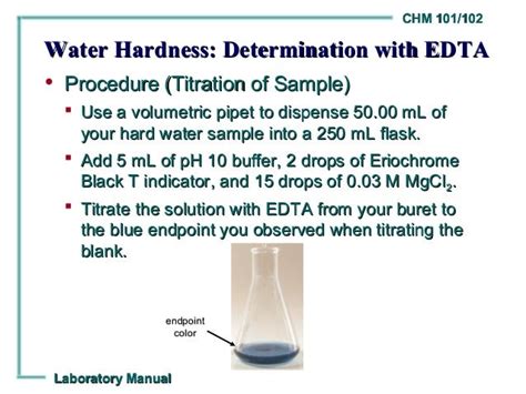 using edta to test water hardness|hardness of water edta method.